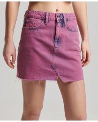 Superdry Vintage Denim Mini Skirt - Pink