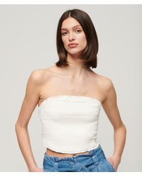 Superdry - & Co Smocked Bandeau Top - Lyst