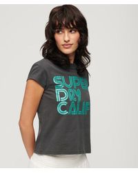 Superdry - & Co Retro Glitter Logo T-shirt - Lyst