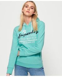 Superdry - Track & Field Lightweight Hoodie City Mint - Lyst
