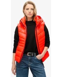 Superdry - & Co Hooded Fuji Quilt Padded Gilet - Lyst