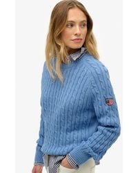 Superdry - Slouchy Kabelgebreide Trui - Lyst