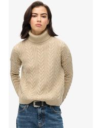 Superdry - & Co Drop Shoulder Cable Roll Neck Jumper - Lyst
