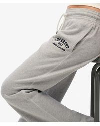 Superdry - Athletic joggingbroek Met Wijde Pijpen En Borduursel - Lyst