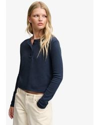 Superdry - Athletic Essential Waffle Button Long Sleeve Top - Lyst