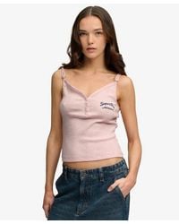 Superdry - Athletic Essentials Button Down Cami Top - Lyst