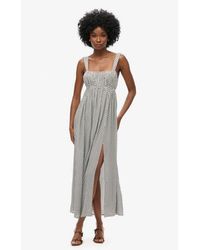Superdry - Geo Printed Tie Back Maxi Dress - Lyst