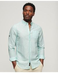 Superdry - Organic Cotton Studios Linen Button Down Shirt - Lyst