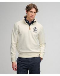 Superdry - Gothic Varsity Half Zip Sweater Relaxed Pasvorm - Lyst