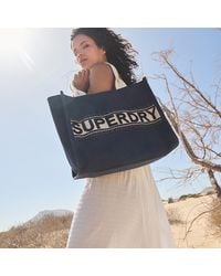 Superdry - Ladies Fully Lined Embroidered Luxe Tote Bag - Lyst