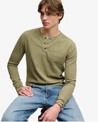 Superdry - & Co Waffle Long Sleeve Henley Top - Lyst