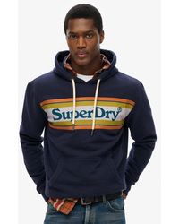 Superdry - Gestreepte Relaxte Hoodie Met Venue-logo - Lyst