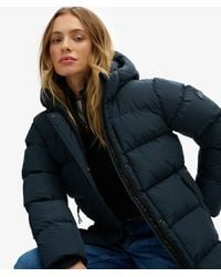 Superdry - Femme Doudoune Mi-Longue À Capuche Sports Taille - Lyst