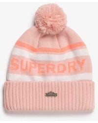 Superdry - Logo Knit Beanie Hat - Lyst