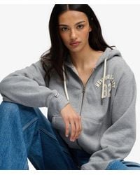 Superdry - & Co Athletic Essential Relaxed Crop Zip Hoodie - Lyst