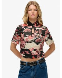 Superdry - & Co Mandarin Jacquard Top - Lyst