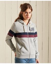 Superdry - Collegiate Colour Block Zip Hoodie Grey - Lyst