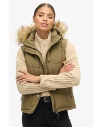Superdry - & Co Everest Faux Fur Puffer Gilet - Lyst