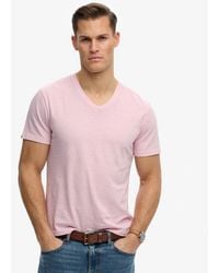 Superdry - Classic Cotton Linen V-Neckline T-Shirt - Lyst