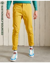 Superdry Pantalones chinos ajustados de algodón orgánico Core - Amarillo