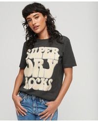 Superdry - T-shirt Met Jaren 70 Retro Rock-logo - Lyst