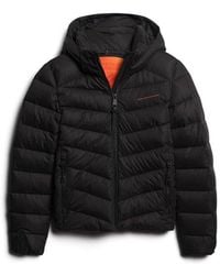 Superdry - & Co Fully Lined Embroidered Logo Hooded Microfibre Padded Jacket - Lyst
