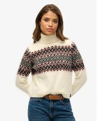 Superdry - Fairisle Pattern Roll Neck Jumper - Lyst