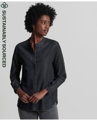 Superdry - Organic Cotton Chambray Grandad Shirt - Lyst
