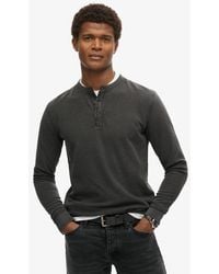 Superdry - & Co Vintage Textured Henley Top - Lyst