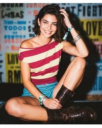 Superdry - & Co Deep Rib Stripe Bardot Top - Lyst