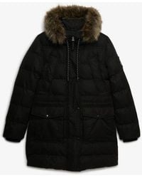 Superdry - & Co Everest Microfibre Mid Faux Fur Puffer Jacket - Lyst