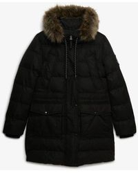 Superdry - & Co Everest Microfibre Mid Faux Fur Puffer Jacket - Lyst