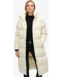 Superdry - Lange Pufferjas Met Capuchon - Lyst
