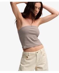 Superdry - & Co Athletic Essentials Stripe Jersey Bandeau Top - Lyst