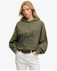 Superdry - & Co Tattoo Embellished Oversized Hoodie - Lyst