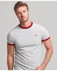 Superdry - Organic Cotton Essential Logo Ringer T-Shirt Glacier Marl - Lyst