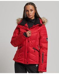 Superdry - Sport Snow Luxe Puffer Jacket Red - Lyst