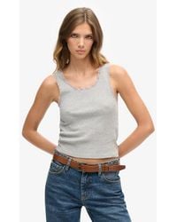 Superdry - & Co Ladies Organic Cotton Vintage Lace Trim Vest Top - Lyst