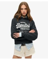 Superdry - Vintage Logo Metallic Relaxed Hoodie - Lyst