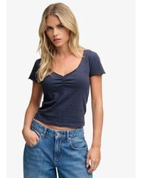 Superdry - & Co Athletic Essentials Gathered Pattern Top - Lyst