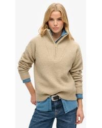 Superdry - & Co Essential Zip Neck Jumper - Lyst