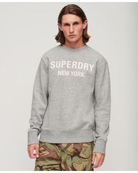 Superdry - Luxury Sport Loose Fit Crew Sweatshirt Grey - Lyst