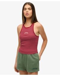 Superdry - & Co Essential Logo Striped Racer Vest Top - Lyst