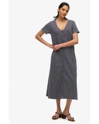 Superdry - Cotton Short Sleeve Button Through Jersey Midi Dress - Lyst