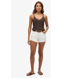 Superdry - Short en jean taille haute - Lyst