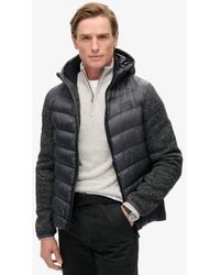 Superdry - Gebreide Hybrid Storm Jas Met Capuchon - Lyst