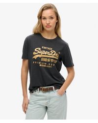 Superdry - Vintage Logo Metallic Relaxed T-Shirt - Lyst