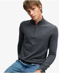 Superdry - Essential Lightweight Wool Blend Half Zip Jumper - Lyst