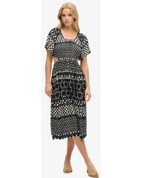 Superdry - Printed Cut Out Midi Dress - Lyst
