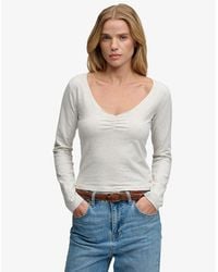 Superdry - & Co Athletic Essential Gathered Long Sleeve Top - Lyst